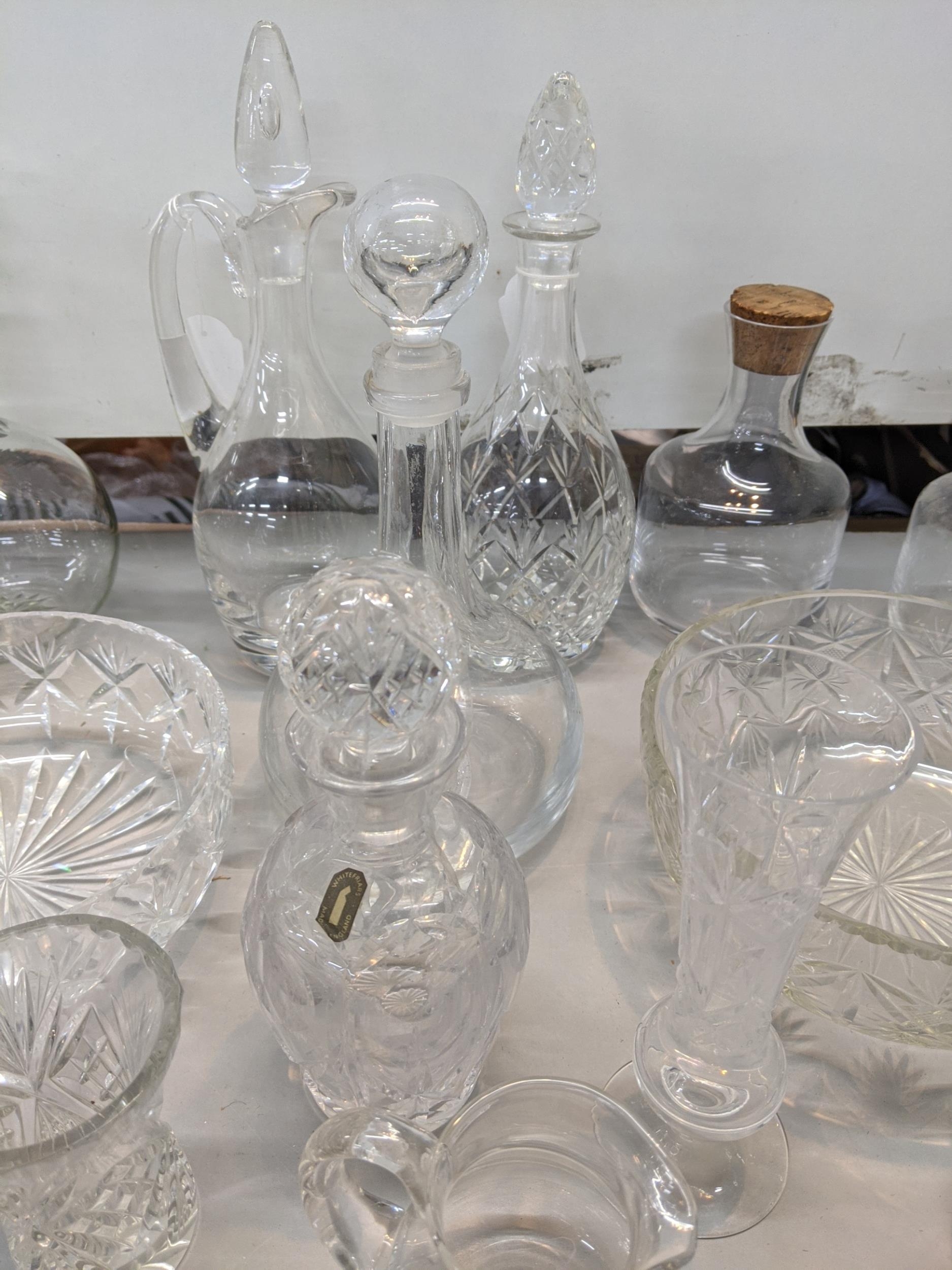 Mixed glassware to include Whitefriars crystal cut decanters and others, along with Whitefriars - Image 4 of 5
