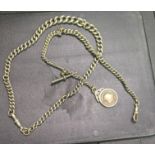 Two silver pocket watch chains, total weight 104.1g Location: