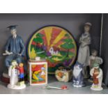 Mixed figures and ceramics to include a Royal Copenhagen cut , Lladro seated student A/F, Royal
