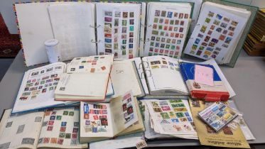 Box of philatelic items to include albums, stamps, and First Day covers Location: FSL