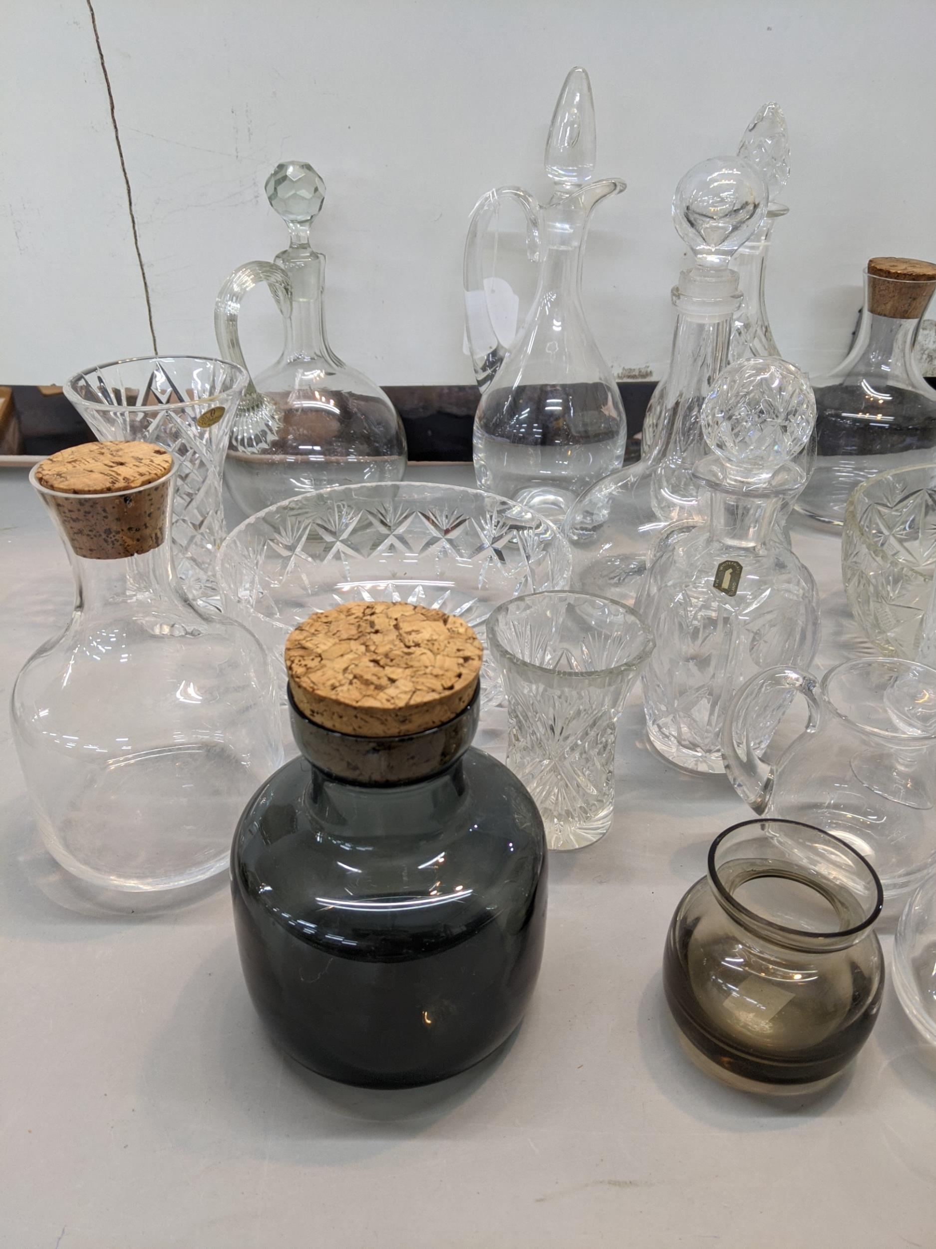 Mixed glassware to include Whitefriars crystal cut decanters and others, along with Whitefriars - Image 2 of 5
