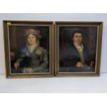 A pair of 19th century British school, half length portraits of a lady and gentleman, oil on canvas,