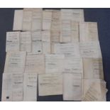 A quantity of early 20th century indentures to include wax examples together with solicitor