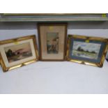 Three watercolours to include a pair of early 20th century British school river scenes and Italian