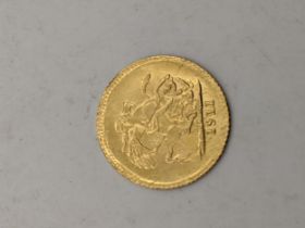 Jewellers one-quarter sovereign, 18ct tested, 2.0g Location: