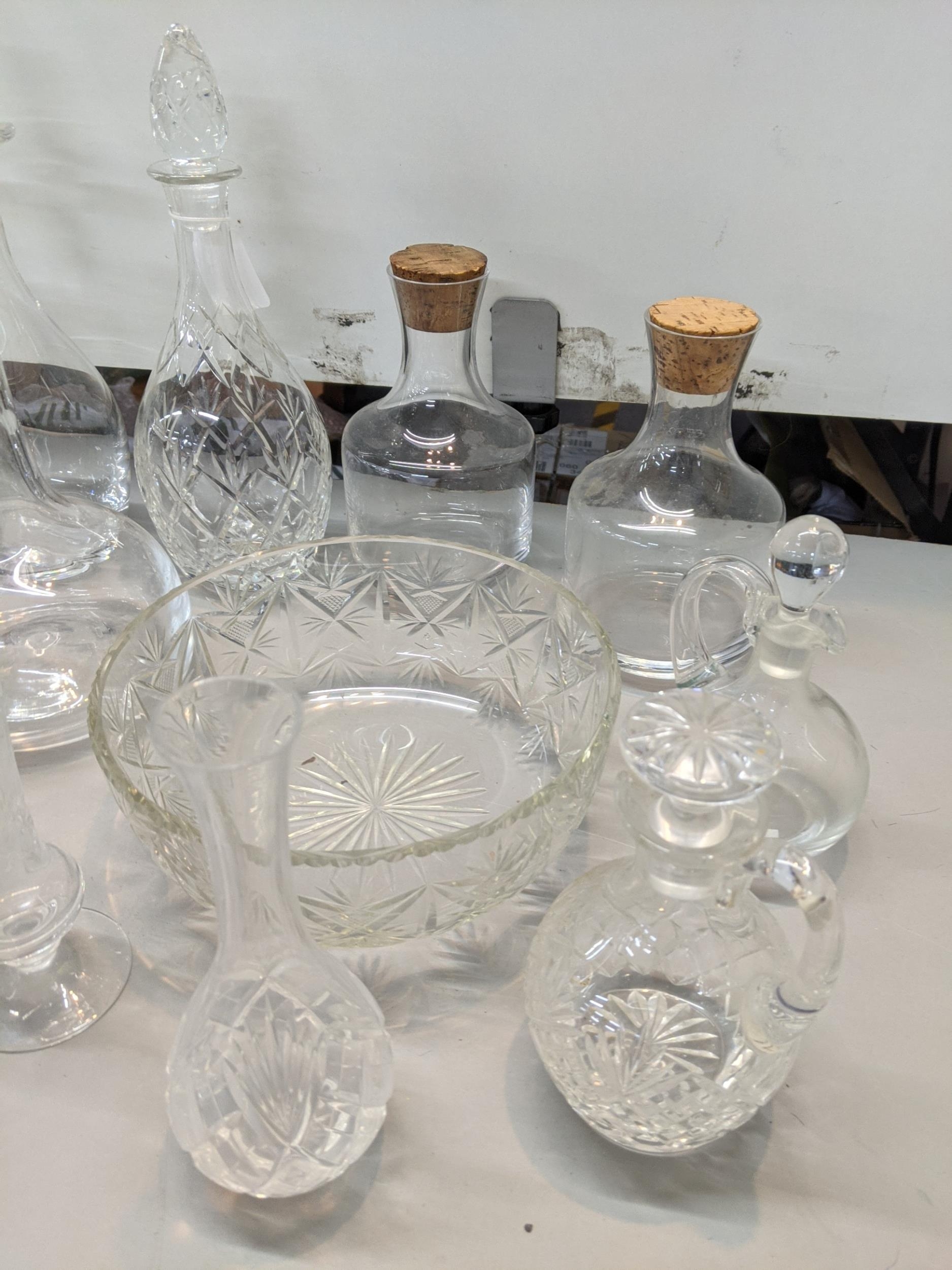 Mixed glassware to include Whitefriars crystal cut decanters and others, along with Whitefriars - Image 5 of 5