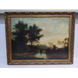19th century British school, a river scend oil on canvas in a gilt frame Location: G