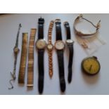 A quantity of vintage gents and ladies watches and accessories to include a gents Smiths Empire