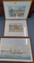 George Butler - Haddon Hall and Bakewell 2 watercolours, signed lower right hand corner, mounted