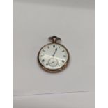 A 12ct gold cased open faced pocket watch A/F, having Roman numbers, subsidiary seconds, the