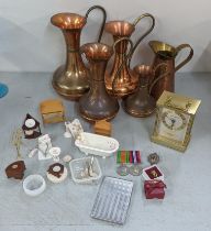 A mixed lot to include a Coldstream Guards sweetheart brooch along with dolls house items A/F one