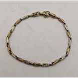 A 9ct two tone bracelet, total weight 7g Location: