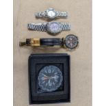 Three watches to include a ladies Constant watch, two other wristwatches and a Swiss military