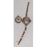 Two early 20th century 9ct gold watches, the dials signed JW Benson and Boodle & Dunthope Liverpool,