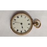 An early 20th century 18ct gold ladies open faced fob watch, 29.8g Location: