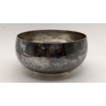 A 1970s silver bowl with hammered decoration, maker's mark for Sheffield Assay Office, hallmarked