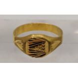 A gents signet ring stamped 22, tested as 22ct gold, total weight 4.5g Location: