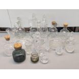 Mixed glassware to include Whitefriars crystal cut decanters and others, along with Whitefriars