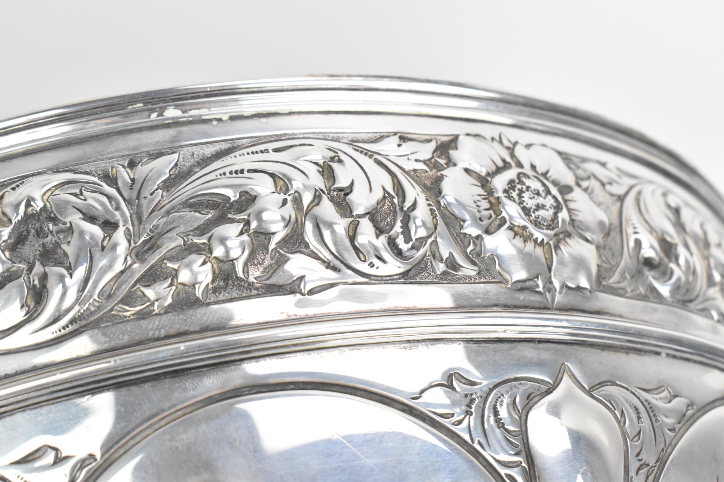 A large George V silver punch bowl, possibly by Harrison Brothers & Howson, London 1912, of circular - Image 4 of 9