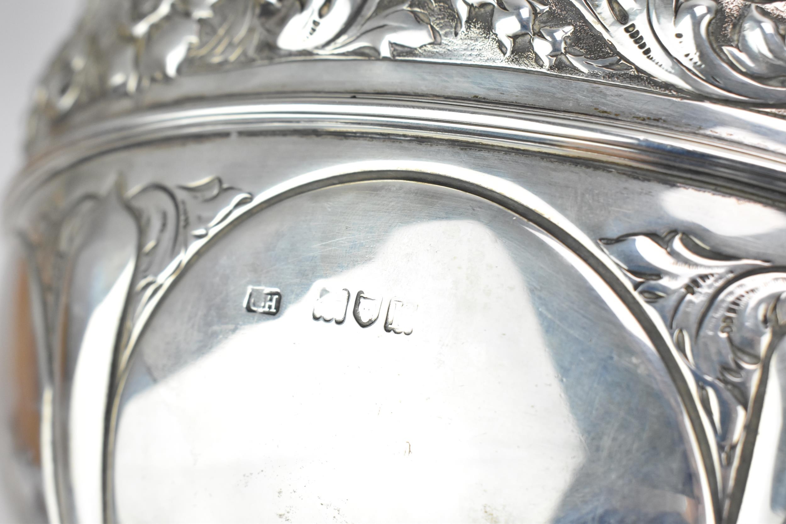 A large George V silver punch bowl, possibly by Harrison Brothers & Howson, London 1912, of circular - Image 7 of 9