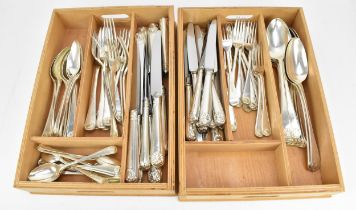 A large Victorian twelve setting silver cutlery set by John & Henry Lias, London 1837, comprising