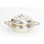 A George V silver muffin dish by Edward & Sons, Birmingham 1935, of circular form with moulded rim