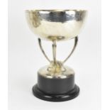 A George V silver trophy cup on stand by Goldsmiths & Silversmiths Co Ltd, London 1912, un-