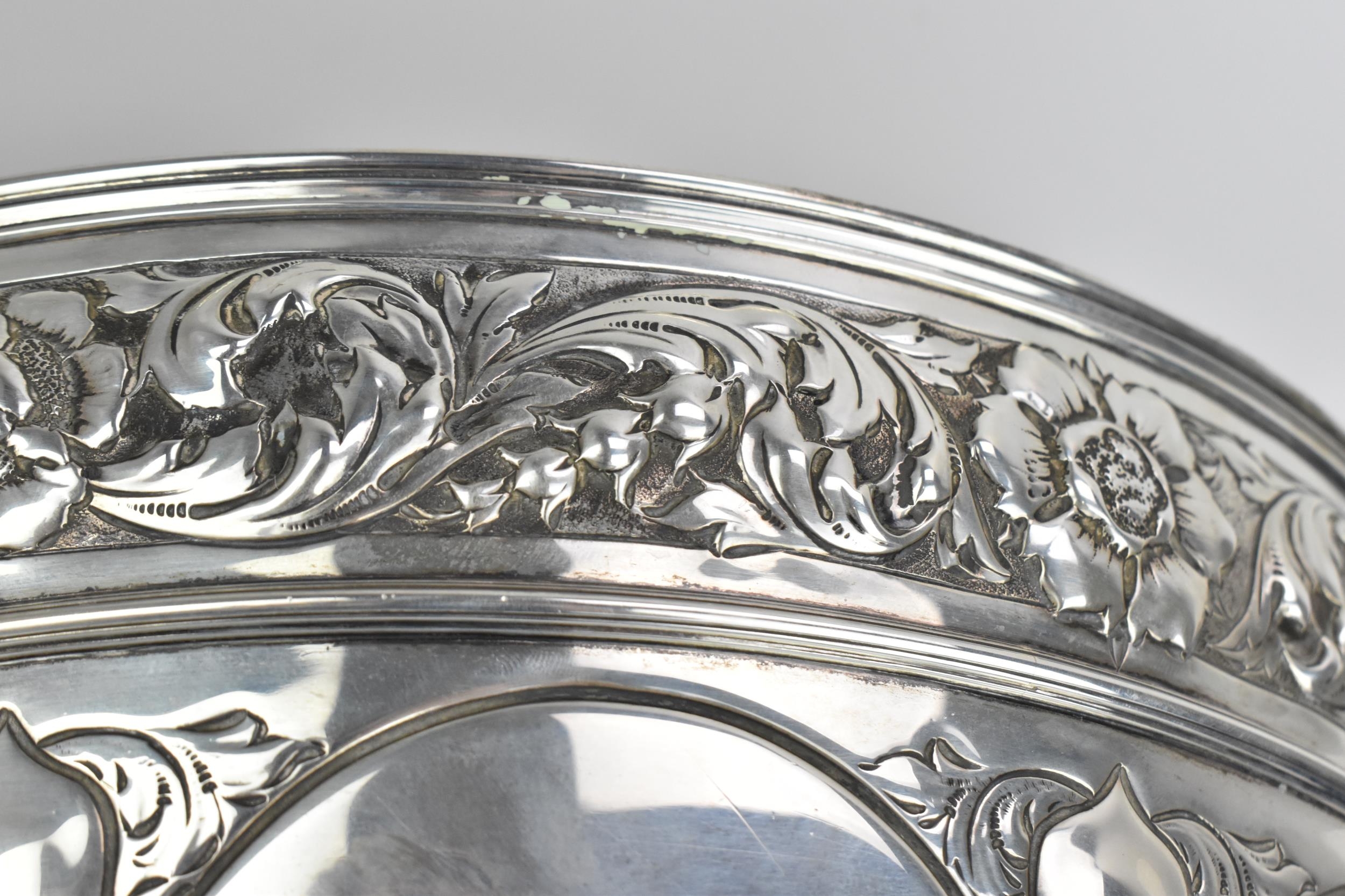 A large George V silver punch bowl, possibly by Harrison Brothers & Howson, London 1912, of circular - Image 5 of 9