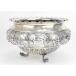 A large Indian colonial white metal presentation bowl, late 19th/early 20th century, possibly