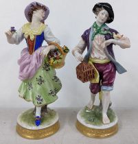 A pair of late 19th century German Vokstedt porcelain figures, numbered V20820 and V20821 Location: