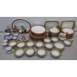 A mixed lot of porcelain to include Cauldron china, Victorian plates marked Alfred B Pearce to the