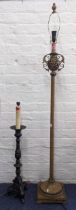 A cast metal classical style table lamp, together with a standard lamp Location: