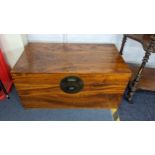 A mid 20th century Chinese camphor wood blanket chest 40cm h x 84cm w Location:
