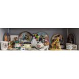Ceramics to include Royal Doulton figures HN1843, HN2017, HN2255, plates D6655, D6649, commemorative
