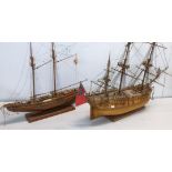 Two scratch built models of sailing ships to include a model of Bluenose II Location: