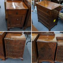 Mixed furniture to include a small early 20th century mahogany four drawer chest, serpentine fronted