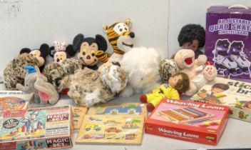 A mixed lot of mostly vintage teddy bears to include Mickey Mouse and Tigger together with Fischer