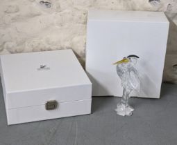 A Swarovski crystal model of a silver Heron with original box Location: