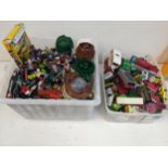 Diecast and other model vehicles, a box of Lego and other building blocks Location: