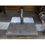 A marble stone base garden parasol stand A/F Location: