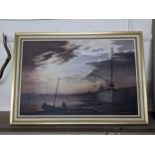 Walter Leslie Fenner - low tide at sunset in Brighton oil on board signed Location: