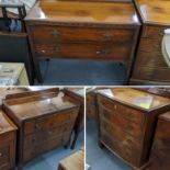 Mixed furniture to include a Georgian inspired bow fronted chest of four long drawers 84.5cm h x