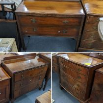 Mixed furniture to include a Georgian inspired bow fronted chest of four long drawers 84.5cm h x