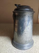 A 19th century glass bottomed pewter tankard commemorating Brasenose College, Oxford Regatta, 1879