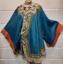 A 20th Century Chinese embroidered jacket with hand-embroidered cloud collar (unfinished) with