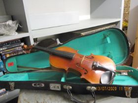 A Lark Chinese violin with bow in a carrying case Location: RWF