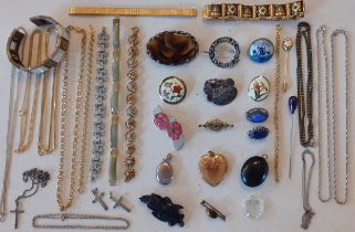 Vintage and later costume jewellery to include a late 20th Century Masj white metal brooch, a
