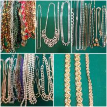 A quantity of 1960's and later costume jewellery to include bead necklaces, diamante style paste