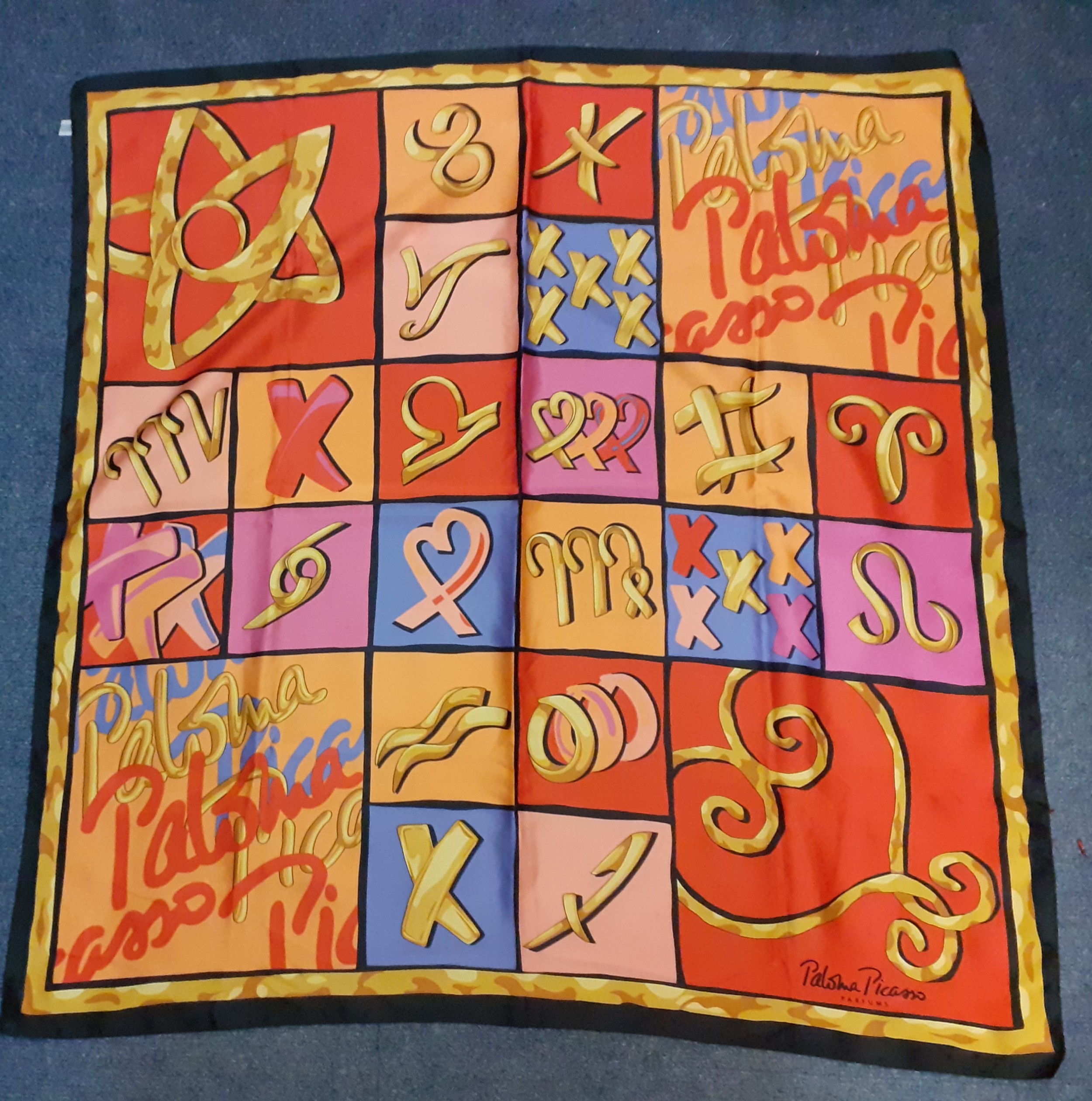 A Paloma Picasso scarf in red, pink, yellow, purple and black together with a Pierre Balmain scarf - Image 3 of 4