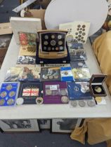 Mixed coins and set to include the 2010 UK Brilliant uncirculated coin collection, a collection of